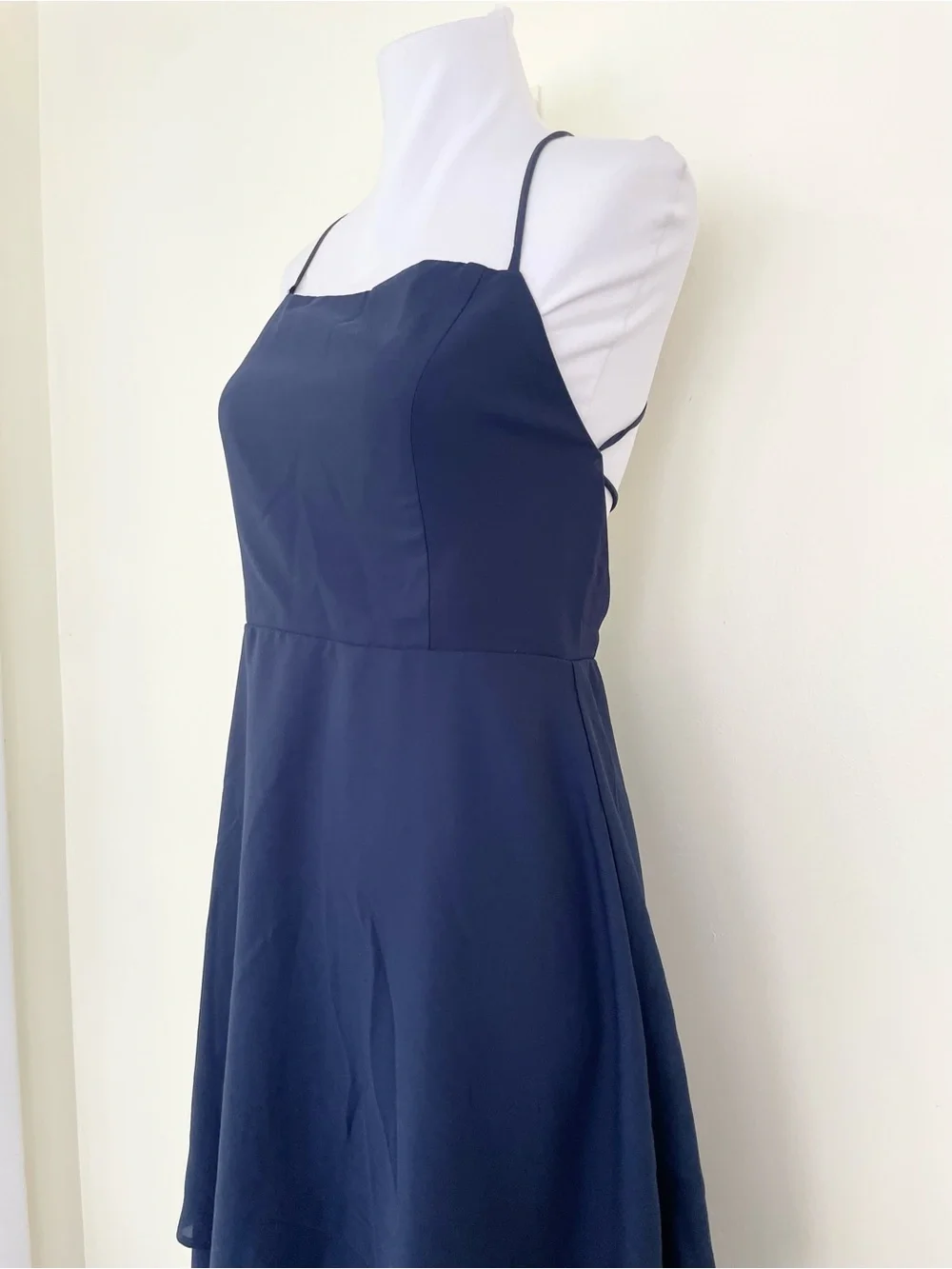 NWT Show Me Your Mumu Calypso Ruffle Tiered Dress M Medium Navy Blue Open Back
